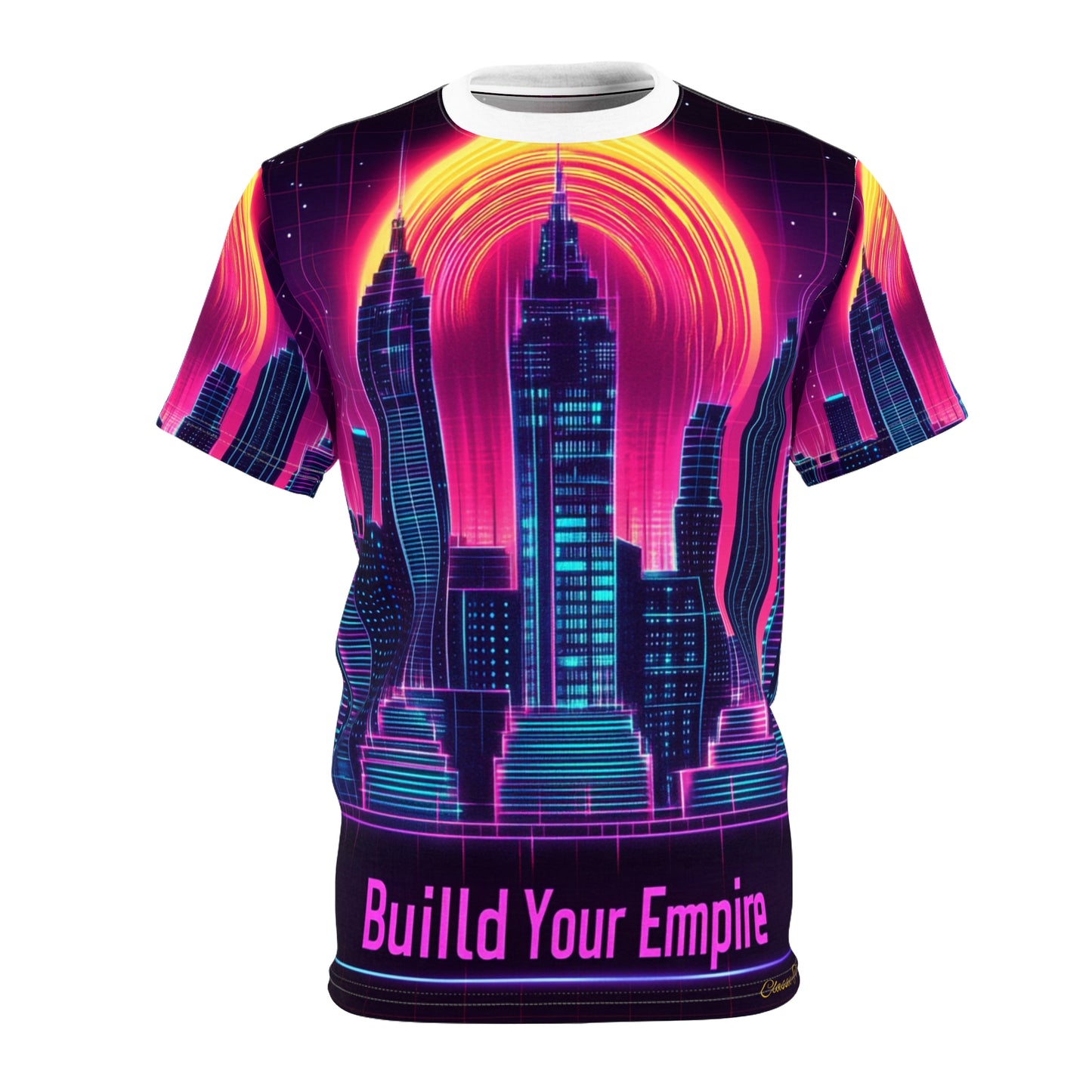 City Skyline Glow Tee - Build Your Empire Slogan