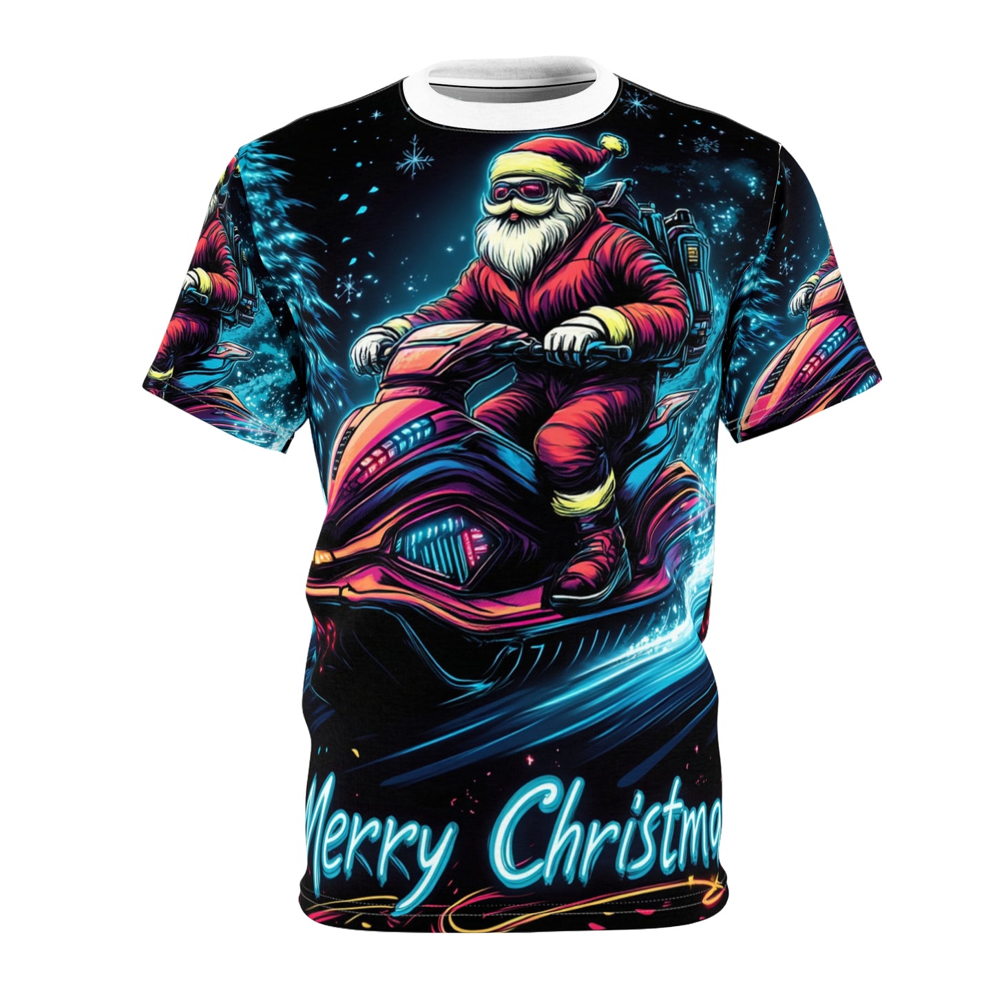 Santa on Jet Ski Unisex Tee (S) Only One Made- No Restocking