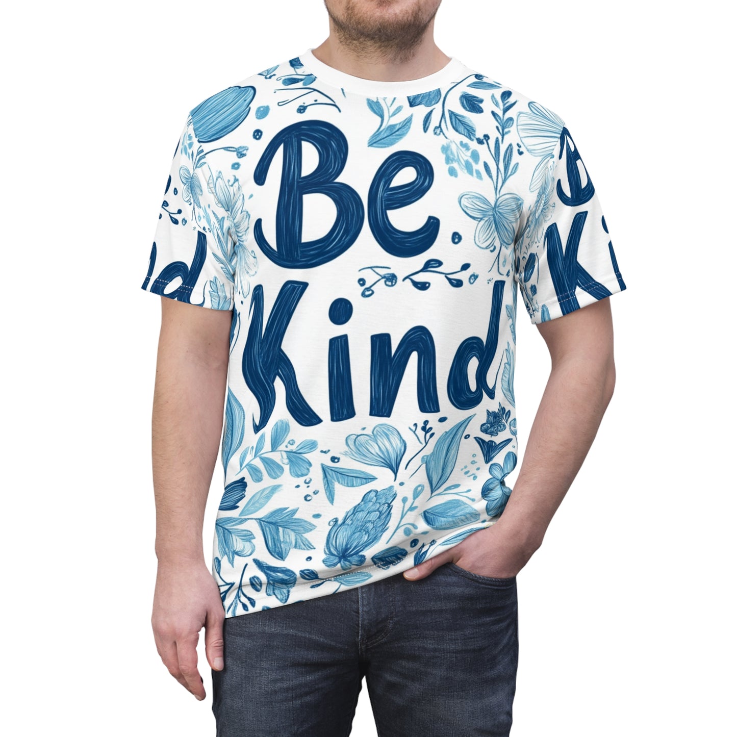 Graphic Tee with Hand-Drawn 'Be Kind' Design