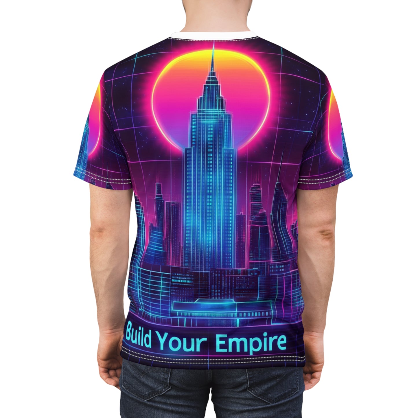 Neon City Skyline Tee - Build Your Empire