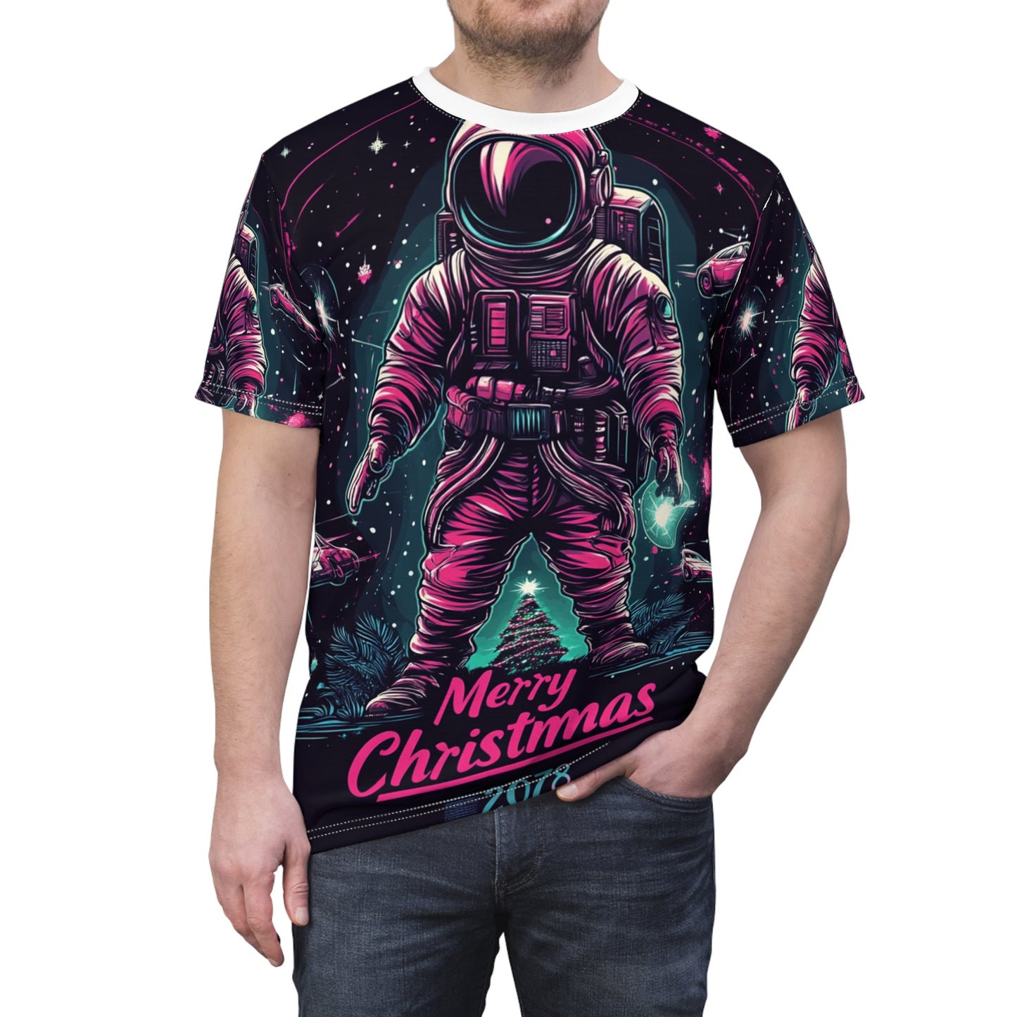 Space Suit Santa Claus Tee Unisex (XL) Only One Made-No Restocking.