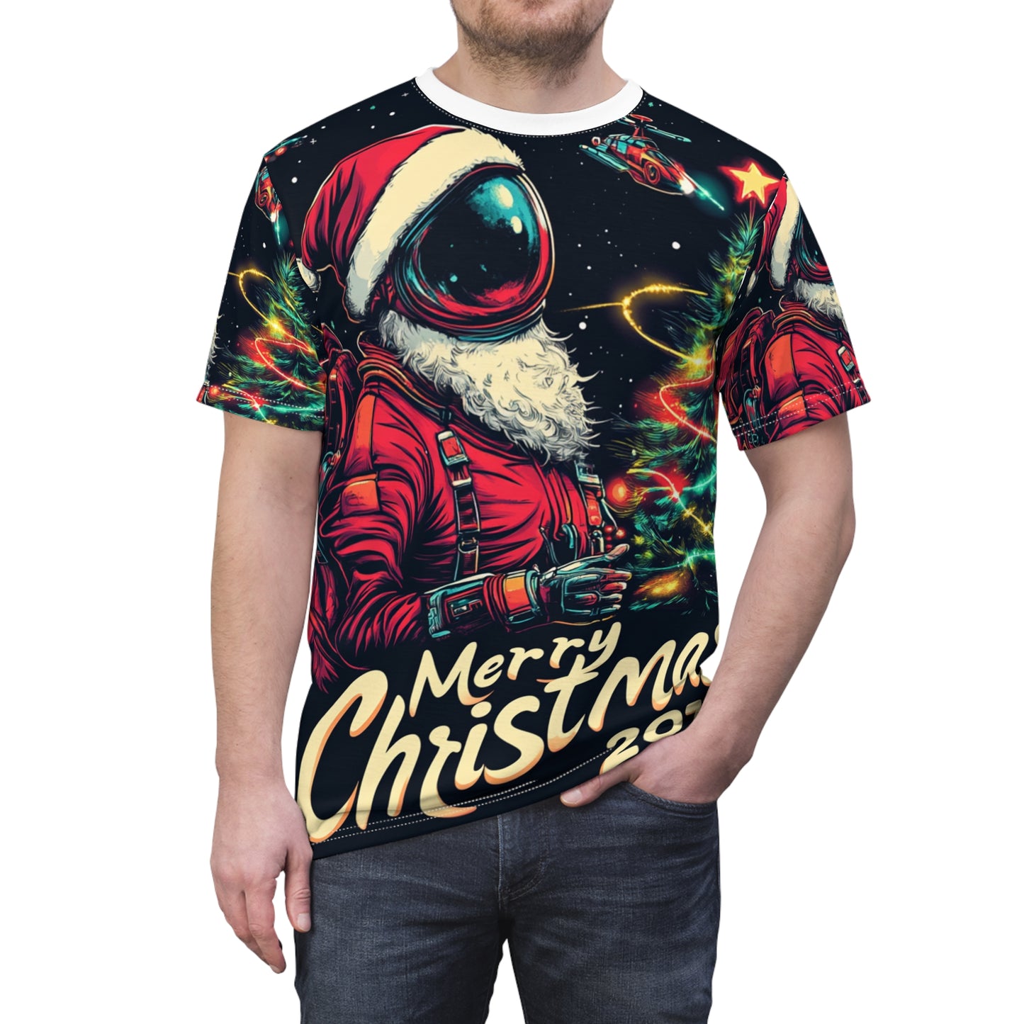 Space Suit Santa Claus Tee Unisex (L) Only One Made-No Restocking.