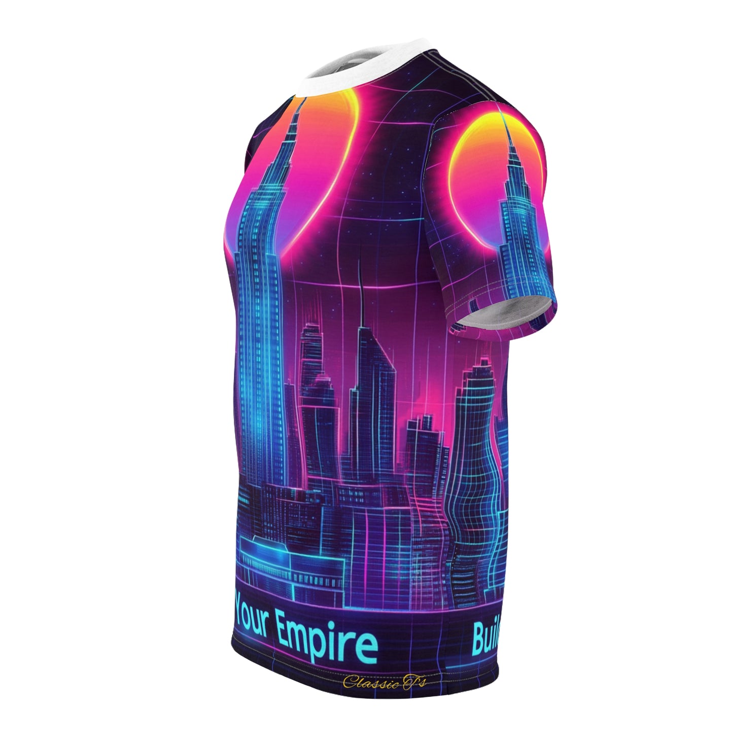 Neon City Skyline Tee - Build Your Empire