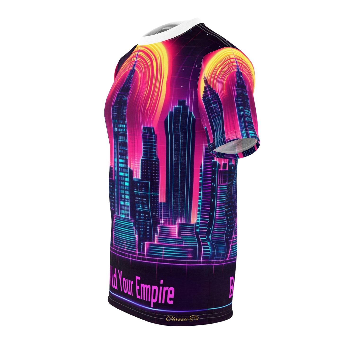 City Skyline Glow Tee - Build Your Empire Slogan