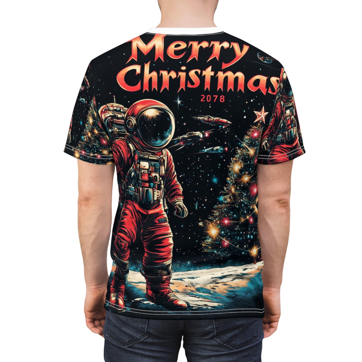 Space Suit Santa Claus Tee Unisex (XL) Only One Made-No Restocking.