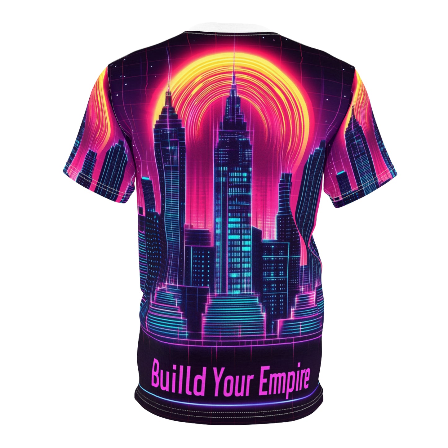 City Skyline Glow Tee - Build Your Empire Slogan