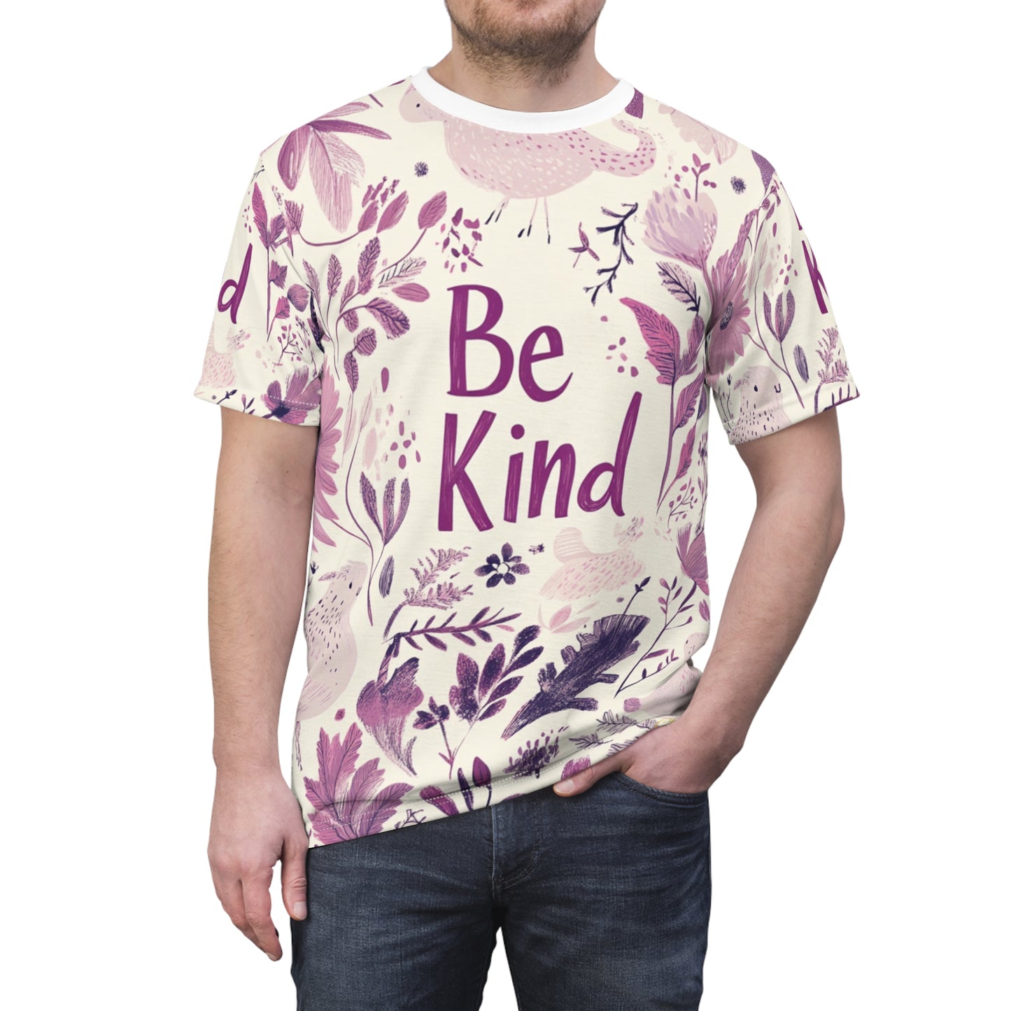 Graphic Tee with Hand-Drawn 'Be Kind' Design