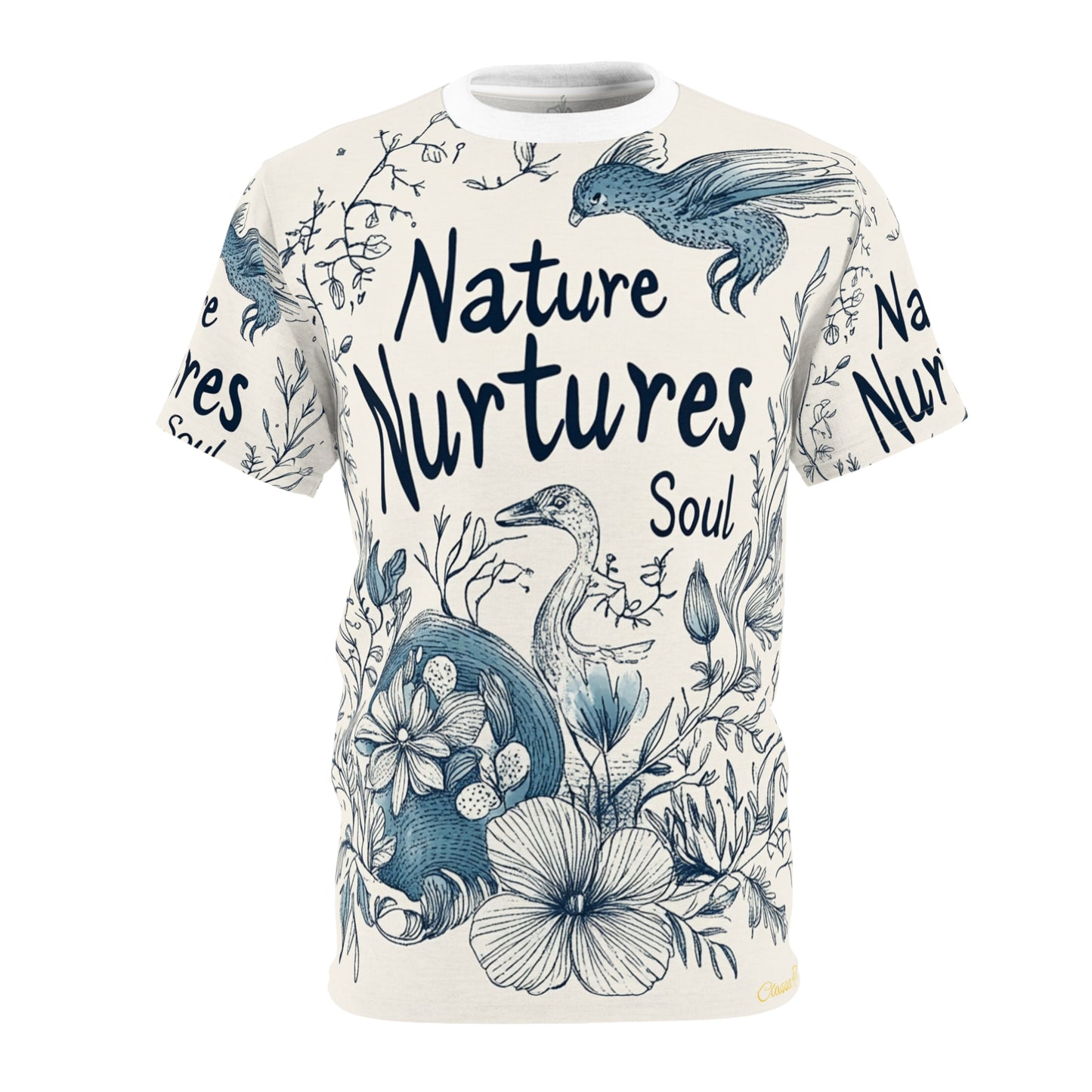 Organic Shapes Unisex Tee - Hand-Drawn Floral and Animal Illustrations