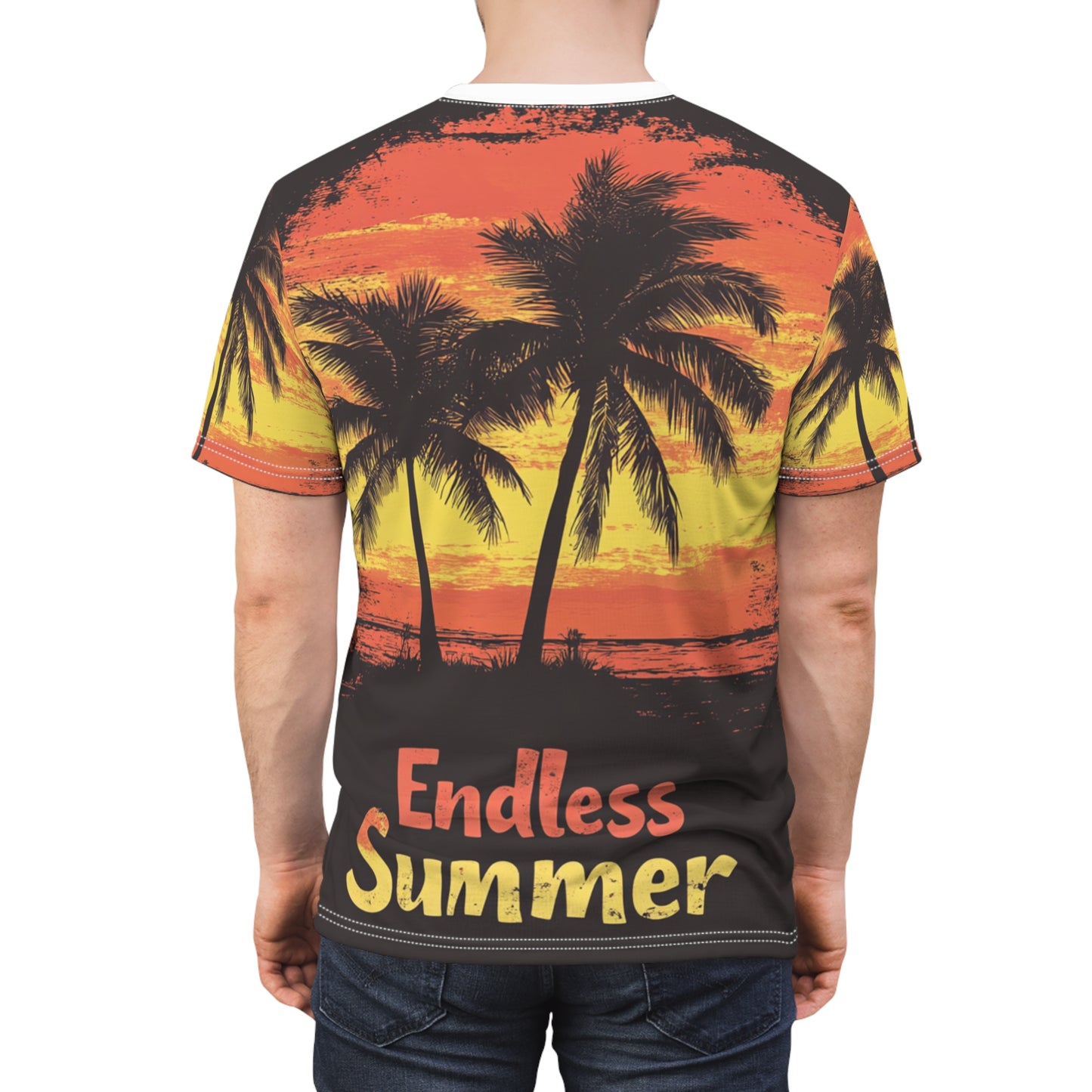 Sunset Tee - Endless Summer Retro Unisex Cut & Sew Shirt