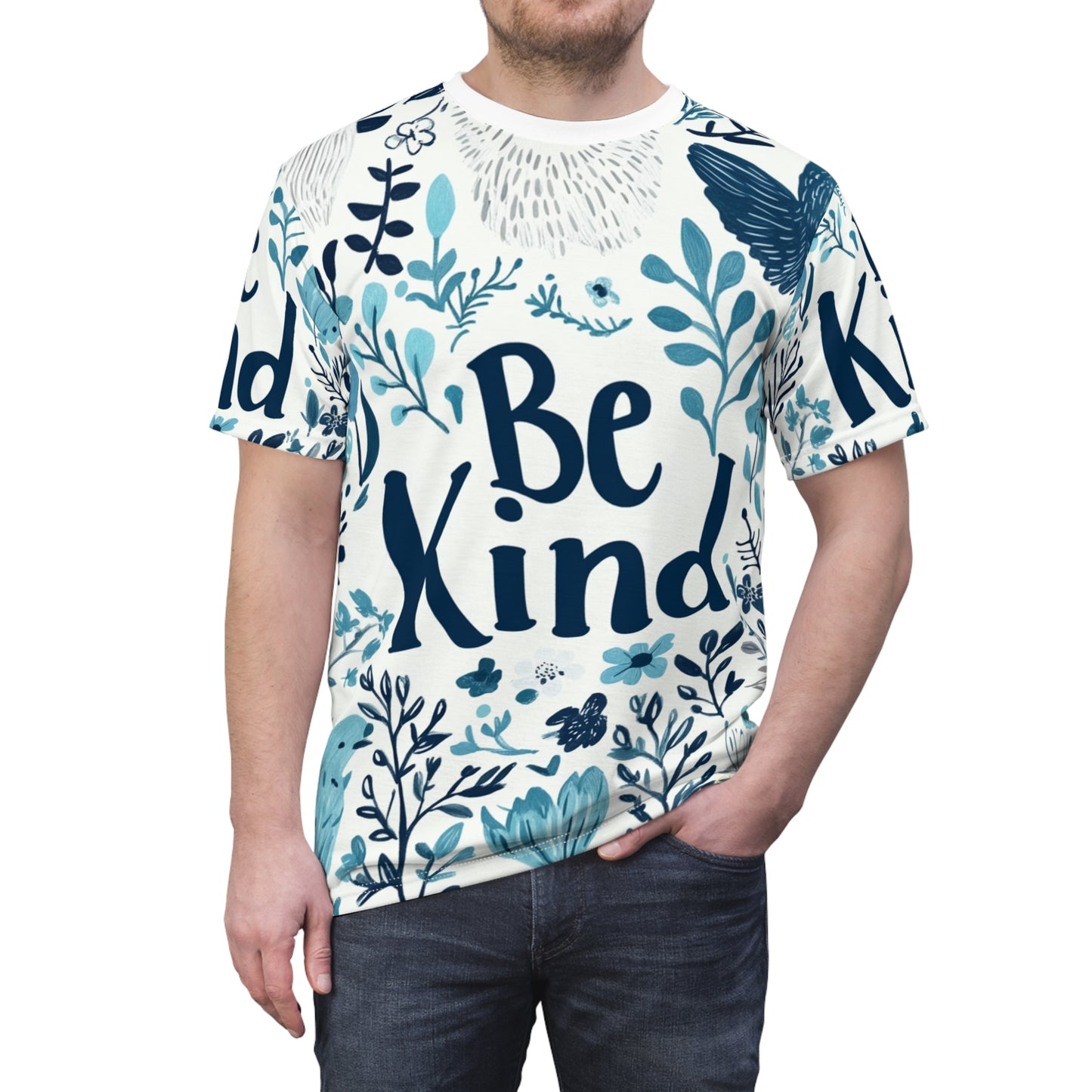 Graphic Tee with Hand-Drawn 'Be Kind' Design