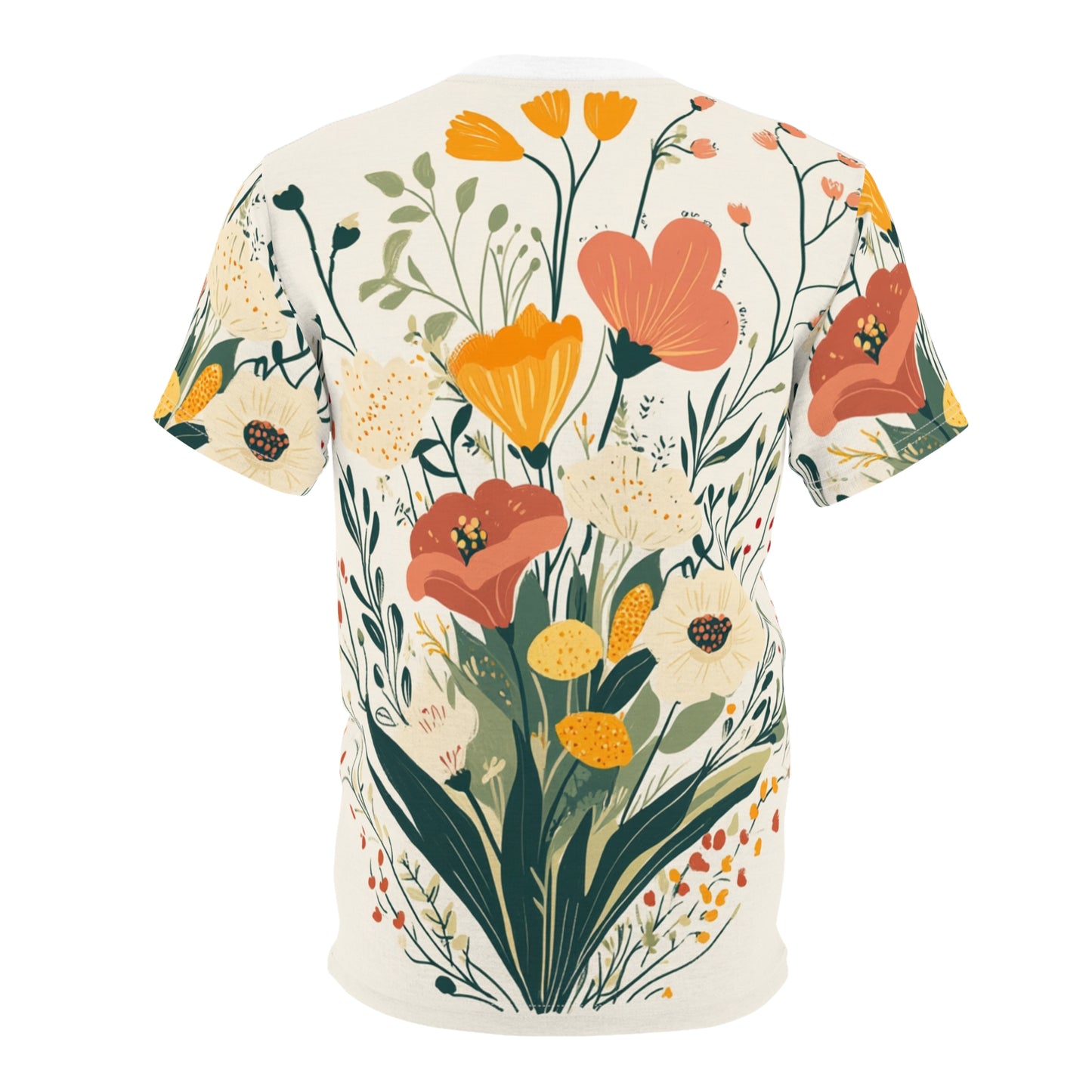 Illustrated Tee - Hand-Drawn Floral & Animal Design