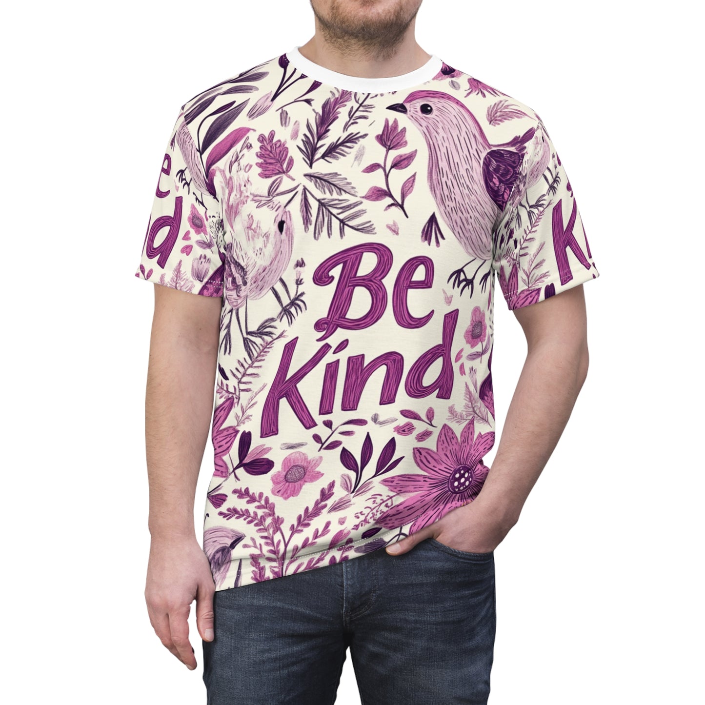 Graphic Tee with Hand-Drawn 'Be Kind' Design