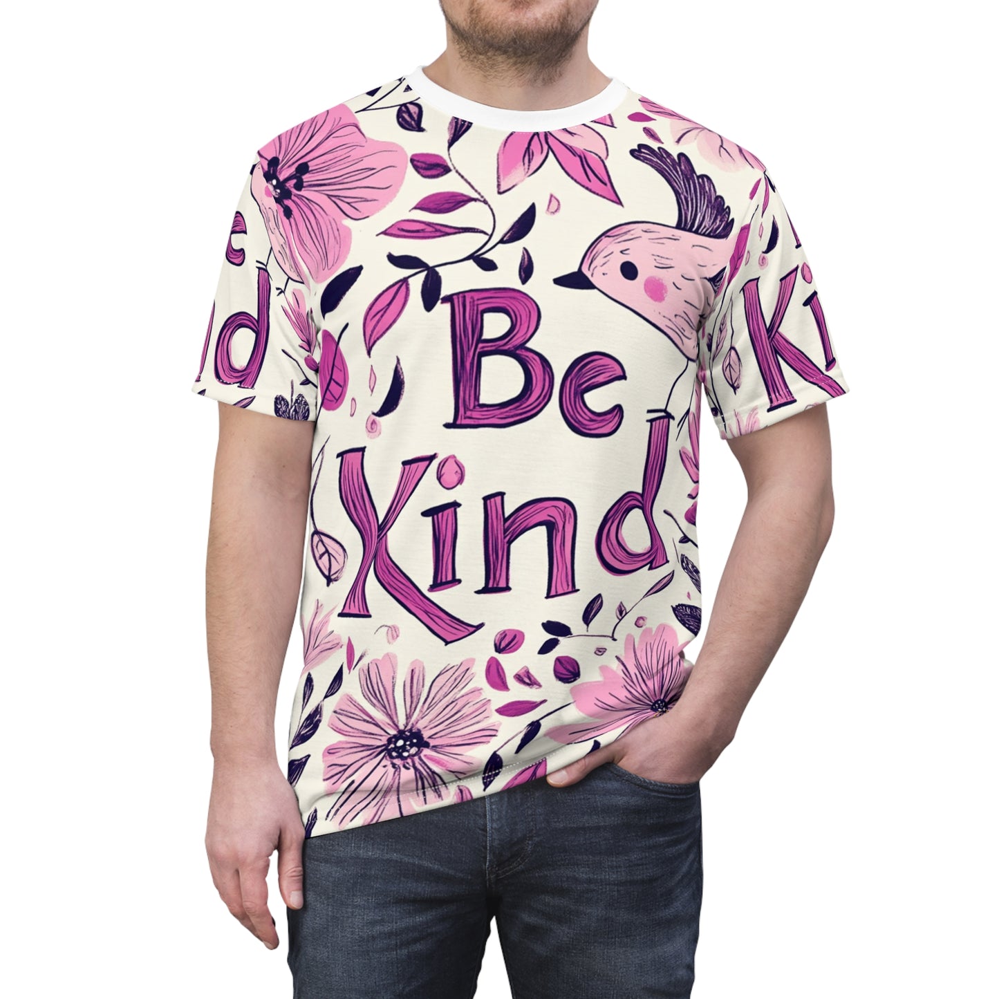 Graphic Tee with Hand-Drawn 'Be Kind' Design