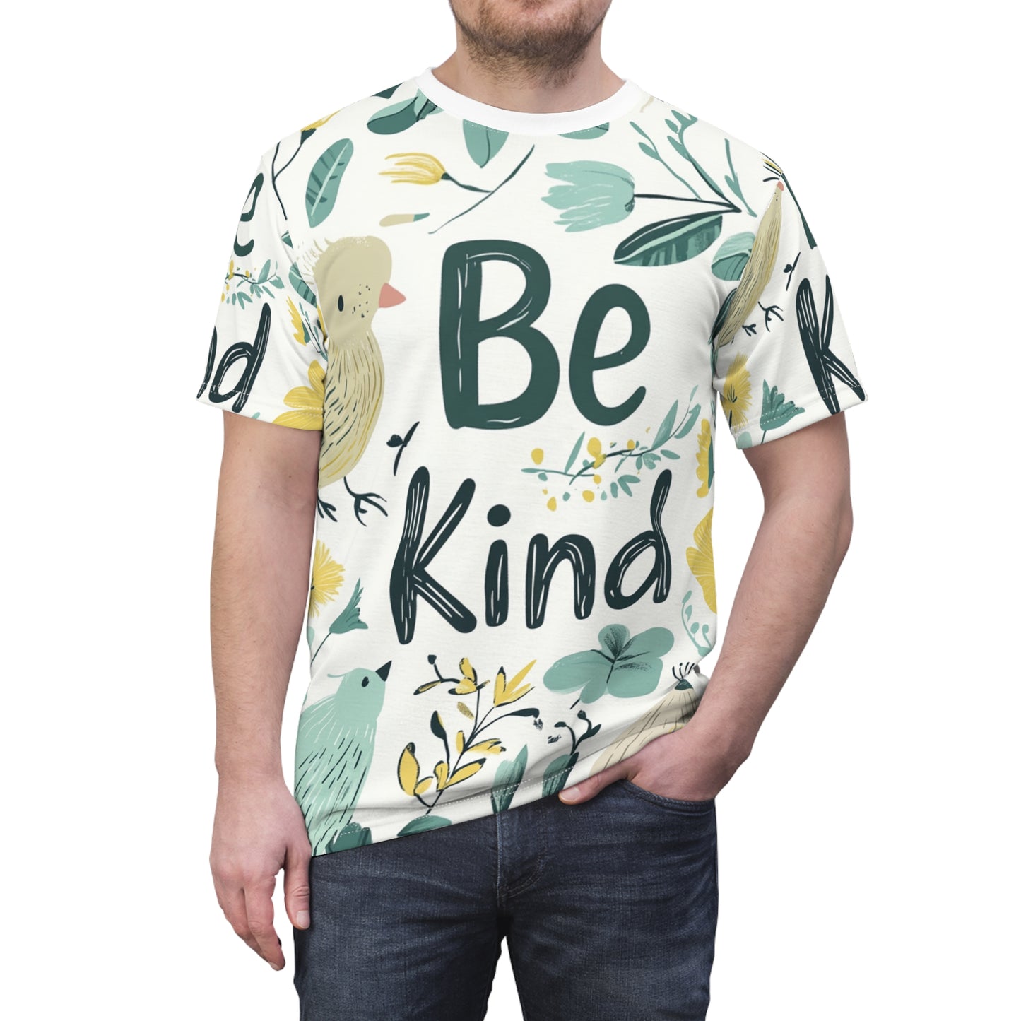 Graphic Tee with Hand-Drawn 'Be Kind' Design