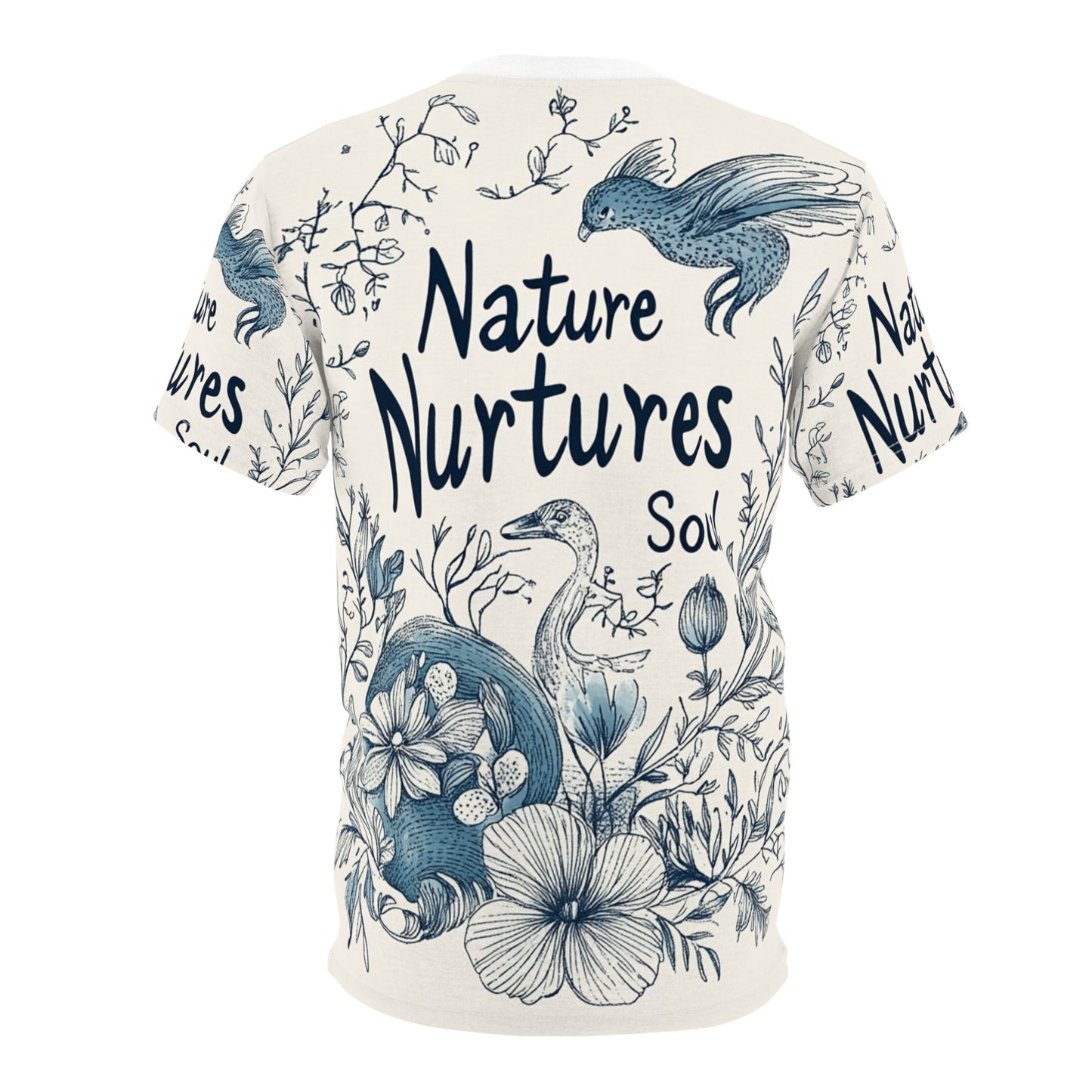 Organic Shapes Unisex Tee - Hand-Drawn Floral and Animal Illustrations