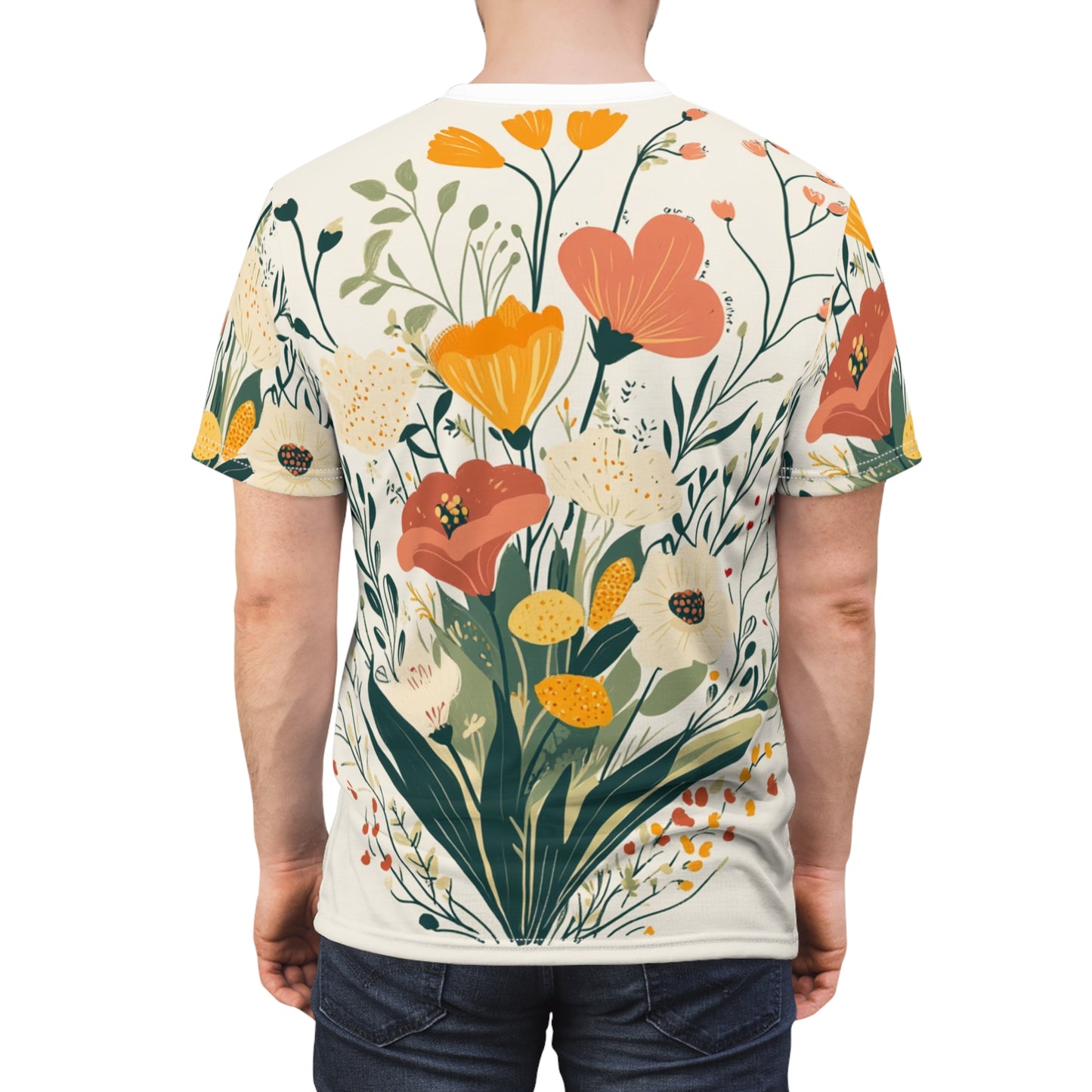 Illustrated Tee - Hand-Drawn Floral & Animal Design