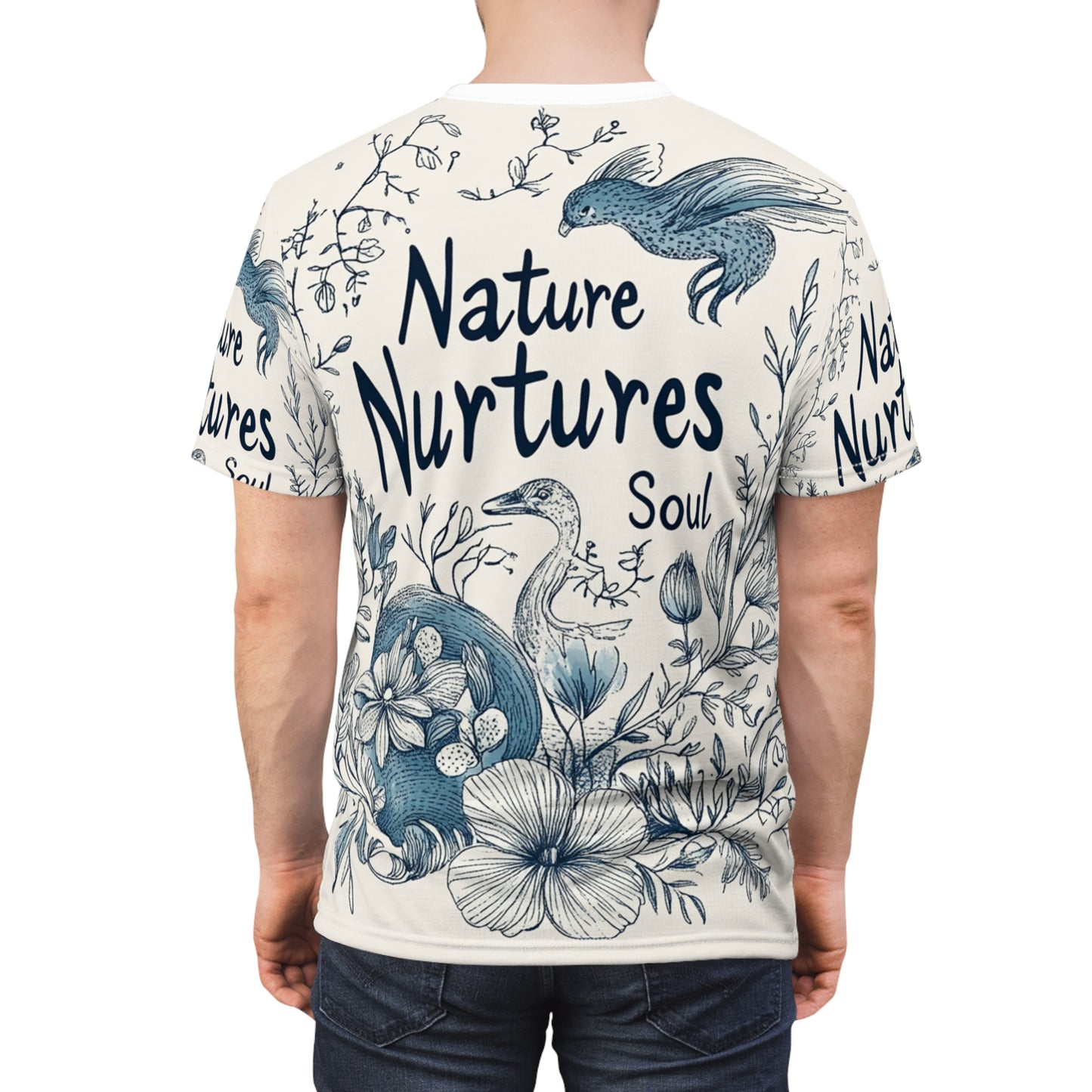 Organic Shapes Unisex Tee - Hand-Drawn Floral and Animal Illustrations