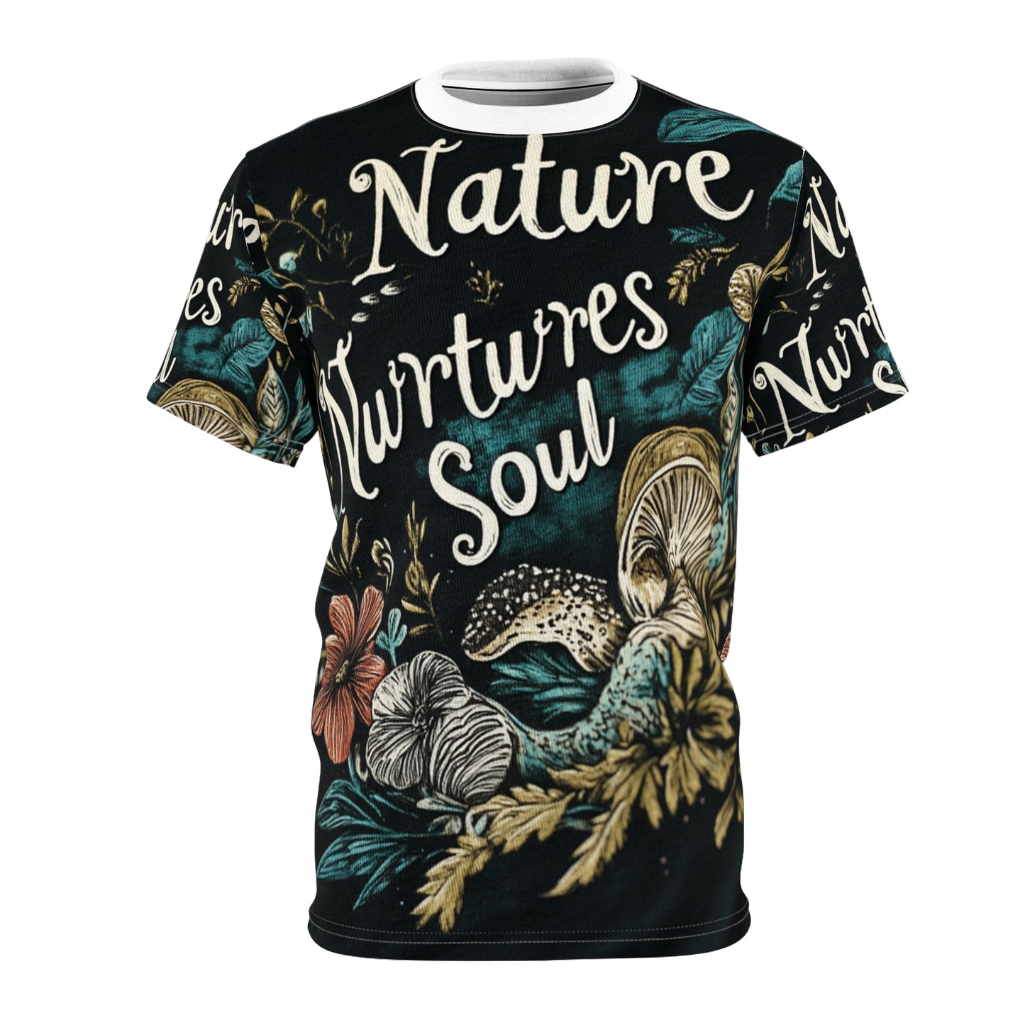 Whimsical Tee with Hand-Drawn Illustrations in Soft Colors