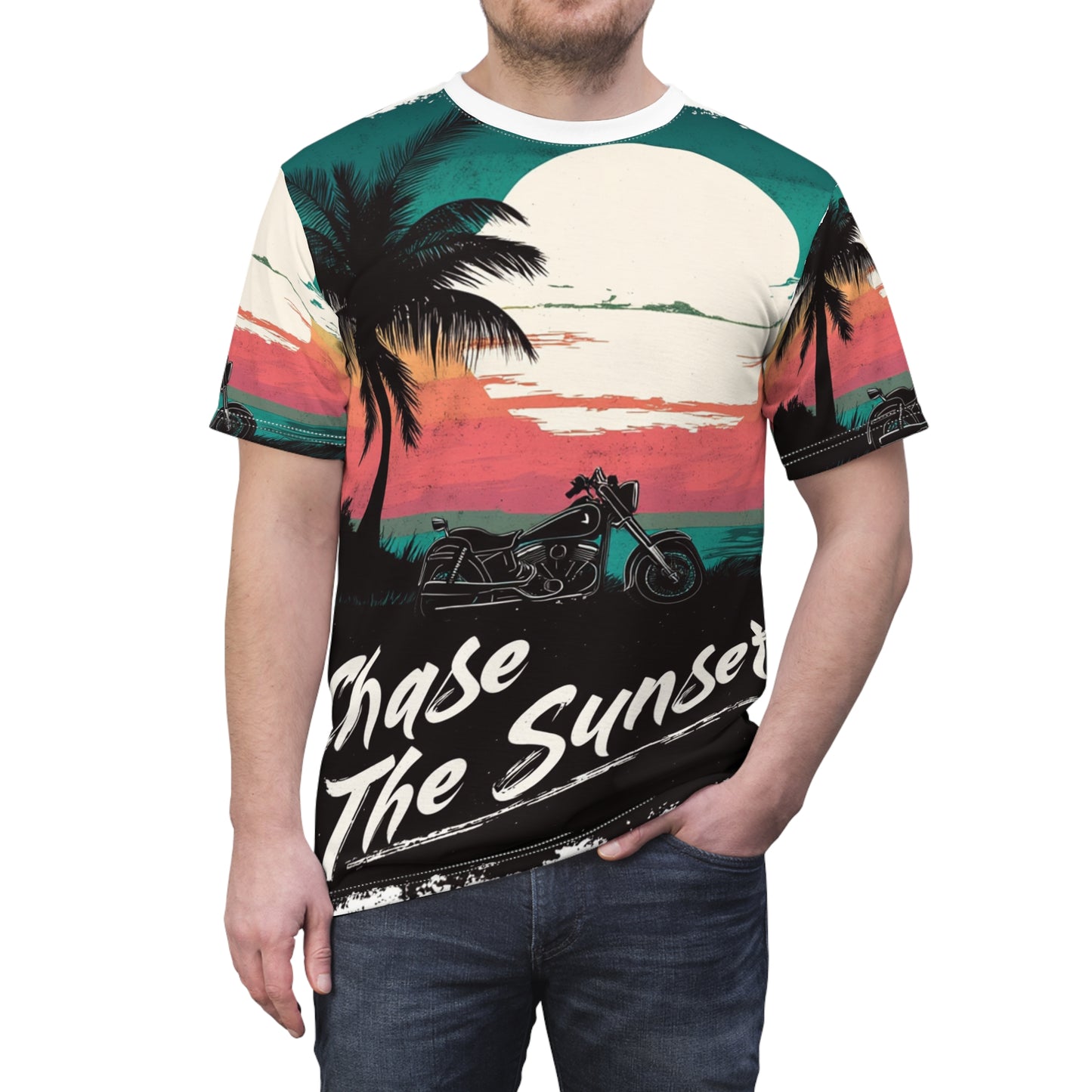 Sunset Retro Tee-Motorcycle Design