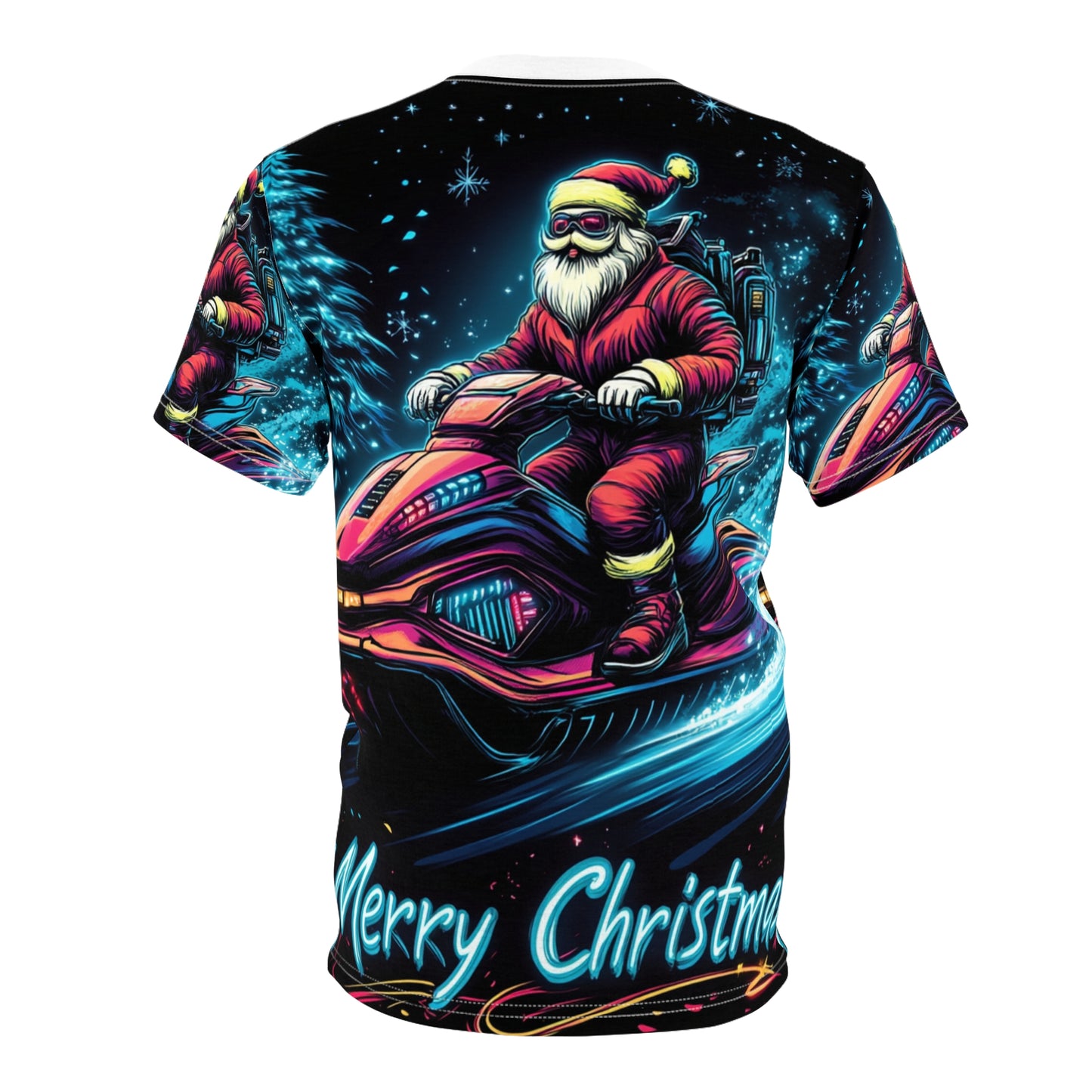 Santa on Jet Ski Unisex Tee (S) Only One Made- No Restocking