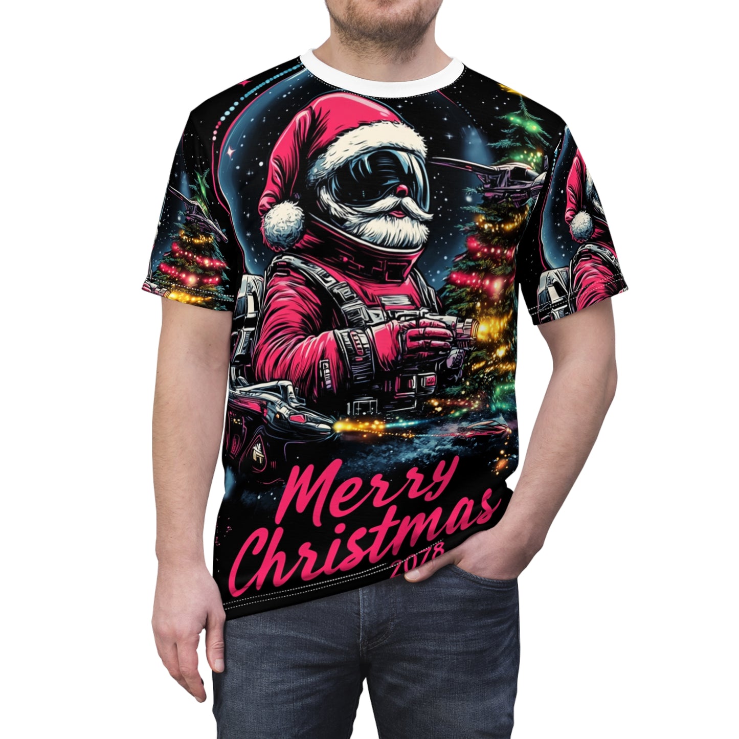 Space Suit Santa Claus Tee Unisex (L) Only One Made-No Restocking.