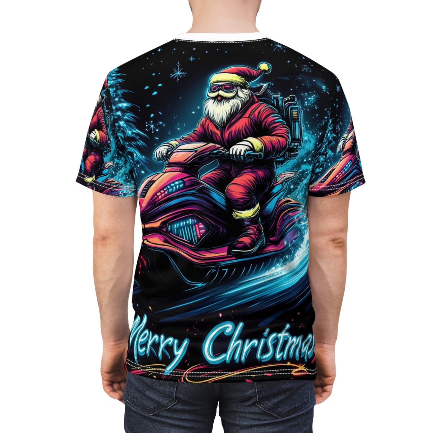 Santa on Jet Ski Unisex Tee (S) Only One Made- No Restocking